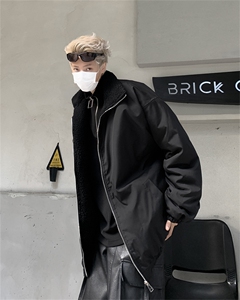 F102-P78 2024秋冬新款潮牌夹棉棒球服男韩版潮牌工装加棉夹克男图片