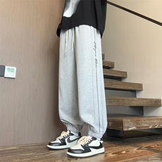 休闲裤男款春秋潮牌宽松束脚裤子男时尚帅气青少年长裤K526-P43，男装休闲裤，星座308B-2