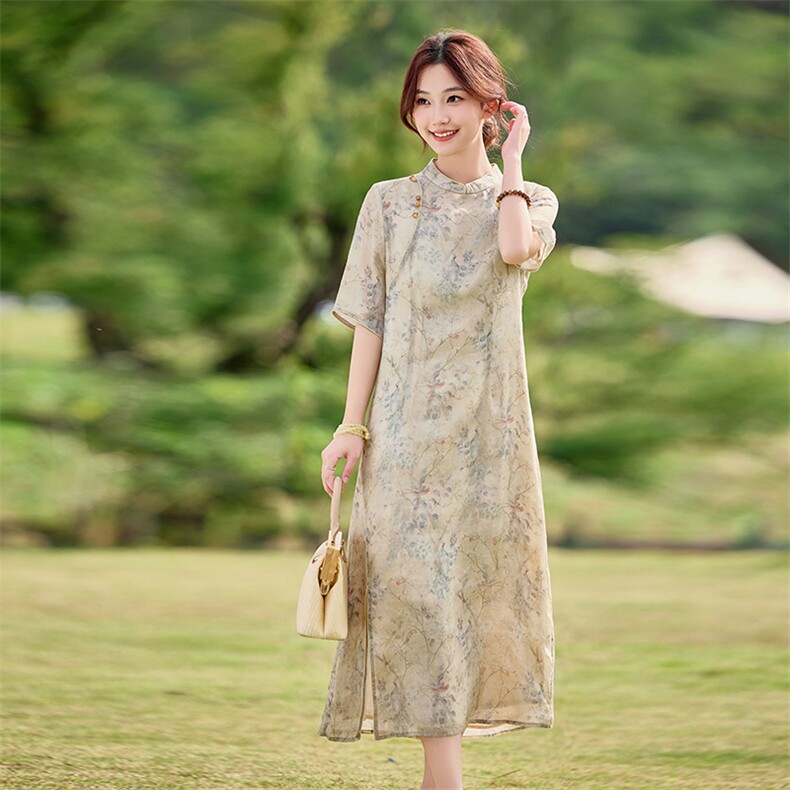 2026年春季文艺/优雅苎麻旗袍，女装汉服/婚纱/旗袍/礼服，江南依恋