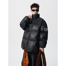 PU皮棉服冬季宽松港风棉衣立领冬装棉袄PM01-P115限168抖音控178，男装棉衣，电商B370