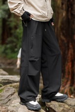 GENIOLAMODE美式机能直筒裤子男士秋季青少年户外运动防水休闲裤，男装工装外套，星座209