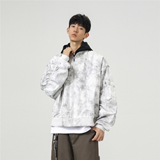 可二开假两件扎染大码M-5XL飞行夹克100%聚酯纤维JK78093P85控128，男装夹克，星座226-1