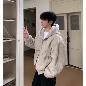现货足 连帽拉链扎染棉服复古宽松保暖棉衣8184/P105图片