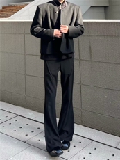 W9415-P48网图现货新款美式微喇休闲裤宽松直筒韩版百搭西裤，男装休闲裤，星座1608-2