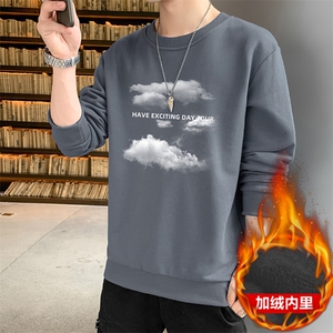 秋冬新款2022潮流男士云朵印花加绒卫衣大码1210-2-F077加绒-P19图片