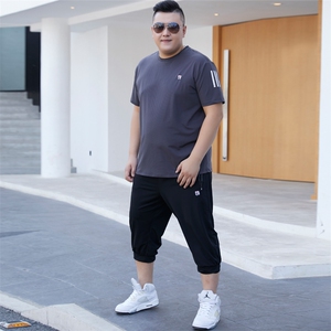 男夏装大码休闲运动套装冰丝网眼 5032-1_L-4XLP90 5XL-9XLP100图片