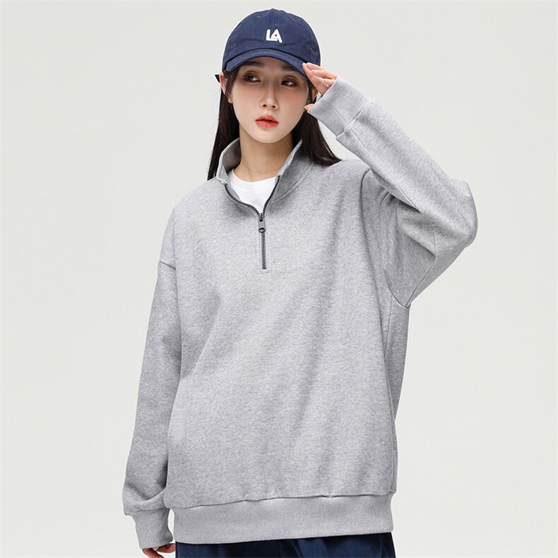 秋季新款基础纯色潮流宽松半高领休闲卫衣情侣款A305-EY-3617-P65,男装卫衣,电商B306