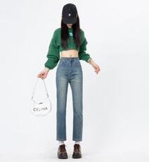 2025新款窄版直筒裤女显瘦显高百搭简约，女装牛仔裤，宸诺服饰