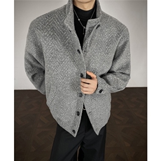 鱼骨条纹呢子内胆加棉加厚棉衣宽松立领棉服A170-N63-P118，男装棉衣，电商A170