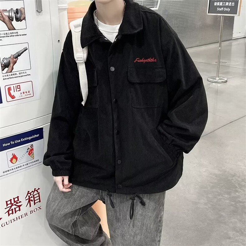 春秋季宽松休闲ins潮牌工装夹克美式复古灯芯绒外套男W5544-P58,男装夹克,星座512-2