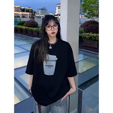网图-现货高街美式街头百搭纯棉简约杯子印花短袖T恤2746-P29，男装T恤，电商C310-1
