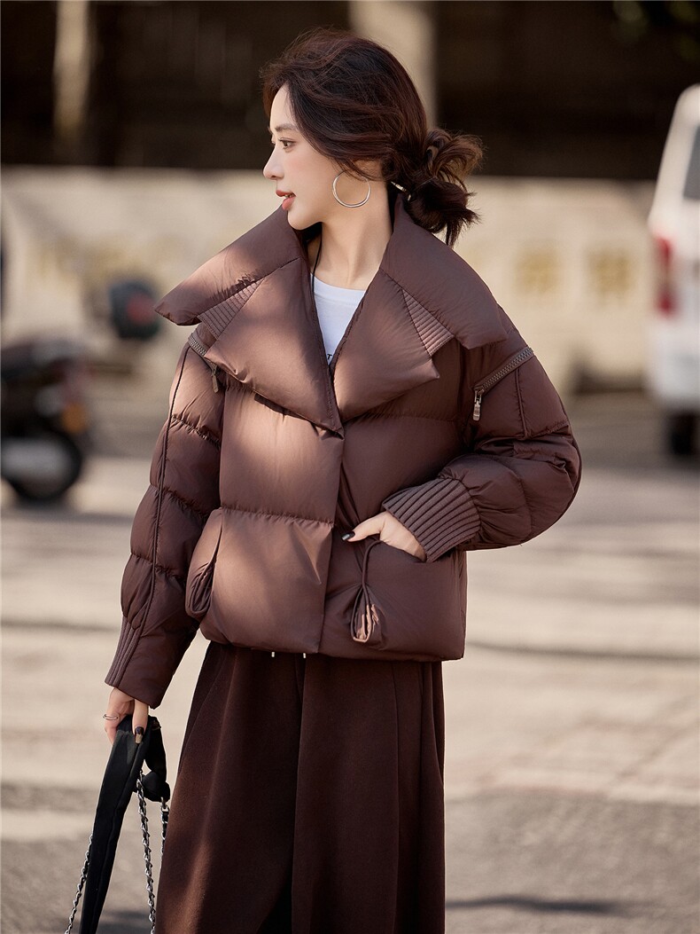 水衣源2319款短款大翻领加厚时尚羽绒服冬季保暖外套女,女装羽绒服,水衣源