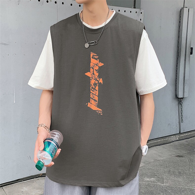 夏季港风宽松青少年休闲背心TC1111-P25,男装T恤,星座717