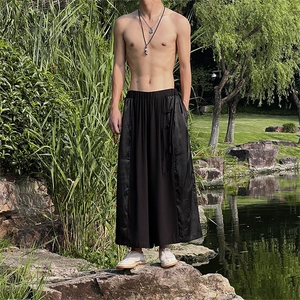 夏季棉麻撞色复古八分裤ZK032-P65图片