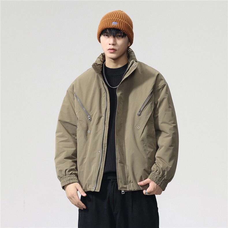 夹棉2025秋冬新款立领工装夹克男女户外登山服棉服,男装夹克,电商D215