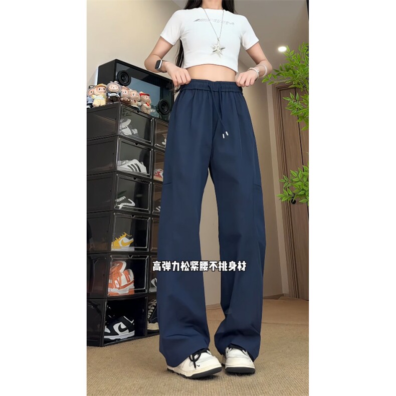 老钱风美式复古运动裤三防冲锋裤直筒休闲裤504-K254-特P25控49，女装休闲裤，星座504