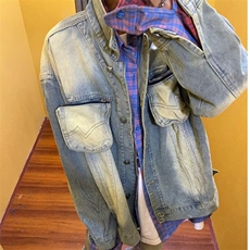 美式工装牛仔夹克立体复古做旧宽松男女夹克外套网图JK893-P62，男装工装外套，星座1001-1
