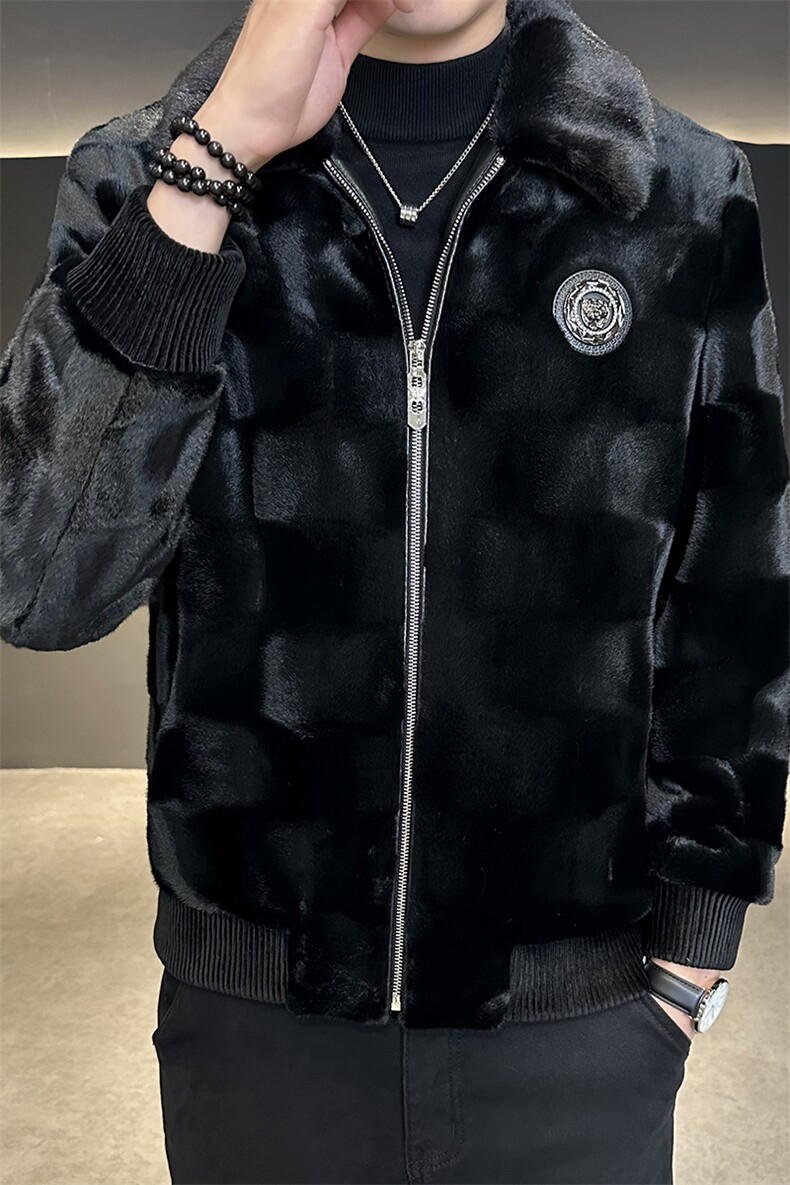 主推秋男士商务休闲纯色夹克金貂绒外套中年时尚上衣ZX8906-P225,男装夹克,星座1105-3