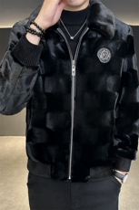 主推秋男士商务休闲纯色夹克金貂绒外套中年时尚上衣ZX8906-P225，男装夹克，星座1105-3