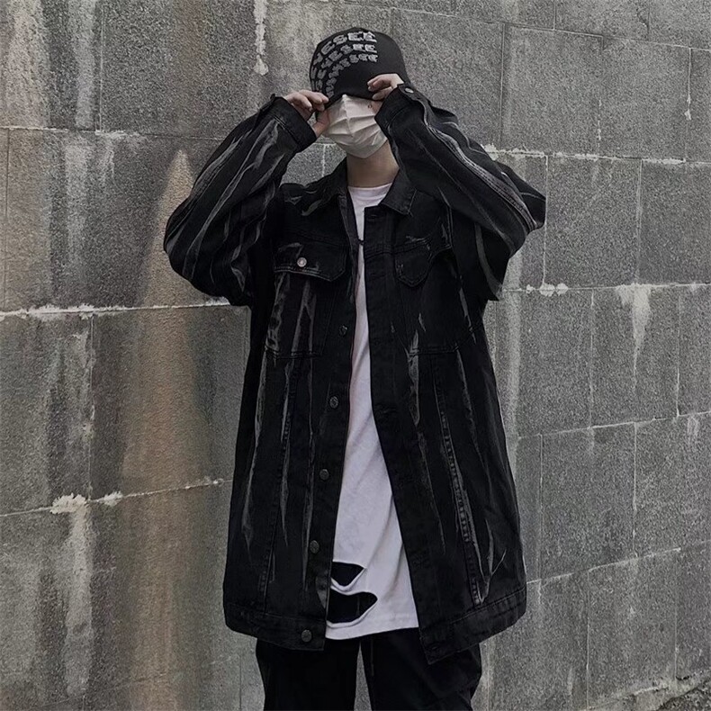 春秋高街牛仔外套男ins欧美潮牌港风宽松痞帅复古夹克潮GH22-P65,男装夹克,星座1008