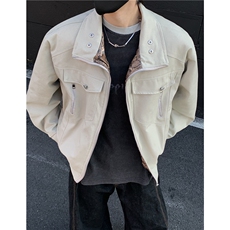 蛇纹拼接座山雕棉服冬季美式复古底特律夹克工装立领棉衣外套p128，男装棉衣，电商C307