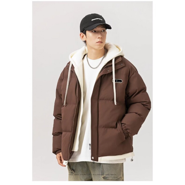W594-P88冬季加厚棉服假两件棉衣外套痞帅男装保暖棉袄两件套,男装棉衣,星座911-1