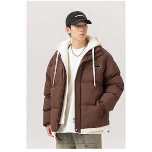 W594-P88 冬季加厚棉服假两件棉衣外套痞帅男装保暖棉袄两件套图片