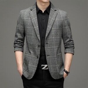 2023秋季男装商务休闲西服中年单西外套男时尚上衣HM8312-P220,男装西服,电商B212（原钱塘6029）