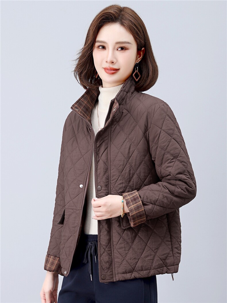 长期现货妈妈装夹棉厚外套女短款2026秋冬薄棉棒球服洋气轻薄棉服,女装短外套,璐依舞