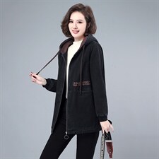 2025秋冬新款时尚连帽加绒外套棉衣派克动物图案,女装棉衣/棉服,衣之秀