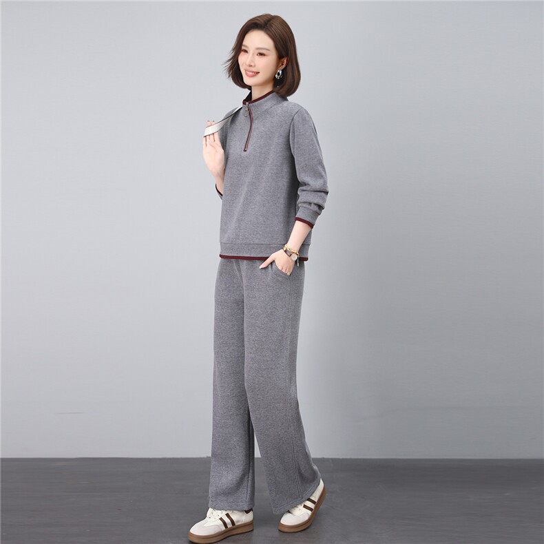 妈妈秋装休闲卫衣两件套新款洋气时尚中老年运动服套装女春秋宽松,女装套装/套裙,涵誉
