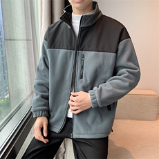 秋冬拼接户外工装羊羔毛外套立领冲锋衣大码情侣夹克，男装夹克，星座301D-4(原星座1004-4）