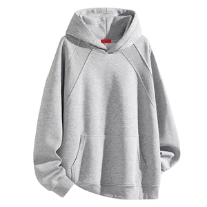 抖音得物二开秋冬美式高街重磅宽松结构螺纹拼接连帽卫衣外套X087图片