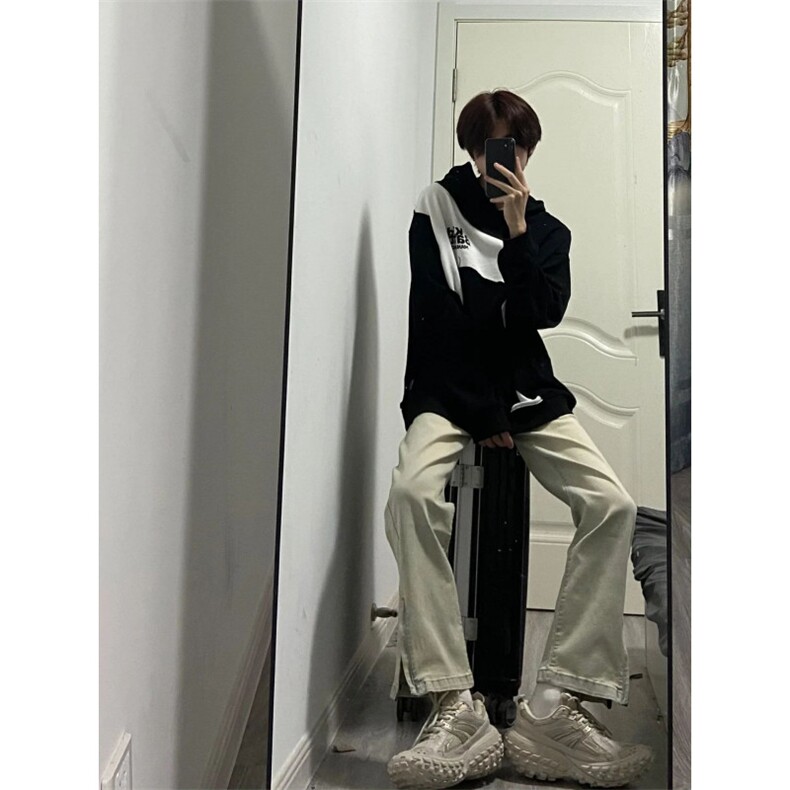 网络图现货！cleanfit黄泥牛仔裤高街修身微喇叭拖地裤RN241-P58,男装牛仔裤,星座1005-6
