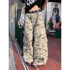 原宿时尚新款潮流迷彩工装裤长裤女宽松休闲裤NA6095-P63图片