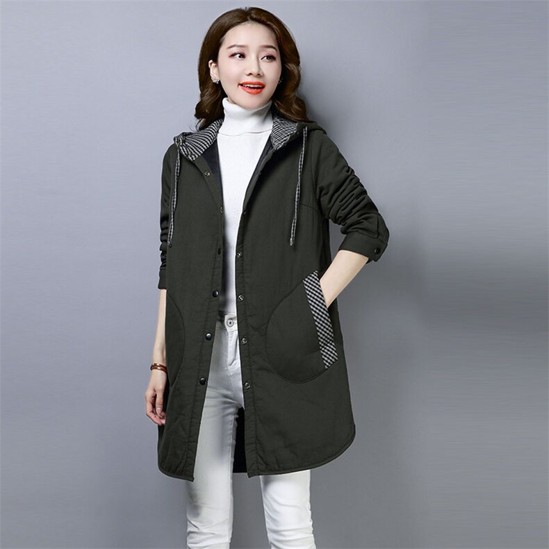 2021秋冬新款棉衣保暖加厚加棉衣外套女中长款519款，女装棉衣/棉服，秋牧寒烟