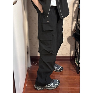 藏蓝色伐木冲锋裤子男冰丝速干尼龙夏薄款藏青色工装裤 KD44图片