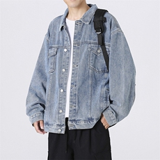 牛仔外套秋季青少年宽松休闲工装夹克学生XZ225-3-NZ769-P70控88，男装夹克，星座225-3