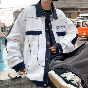 日系复古宽松休闲工装夹克男秋季拼接棒球服潮情侣外套J8716-P49图片