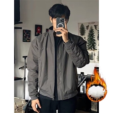 抖音得物美式潮休闲夹克春季立领纯色复古工装加厚棉服外套AMY01，男装夹克，电商A443