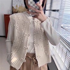 35%羊绒衫秋冬季新款舒适时尚百搭女式羊绒盘扣开衫，女装羊绒衫，窄众羊绒