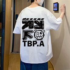 T653P28新品涂鸦小熊t恤男短袖纯棉体恤半截袖情侣宽松上衣，男装T恤，星座304A-1