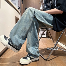 XZ616夏季水洗大口袋拼接直筒休闲裤牛仔裤TY1025P65控78，男装牛仔裤，星座512A（原616）