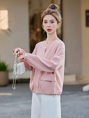小香风外套女2025年春秋新款时尚洋气短款棒球服百搭薄款早春上衣，女装短外套，余墨