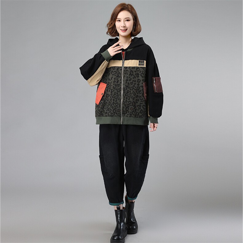 2021年冬季宽松拼接撞色拼贴连帽套装,女装套装/套裙,叶笙衣