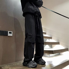 伞兵裤男款美式直筒宽松冲锋休闲裤ins潮牌简约机能裤子K010-P38，男装休闲裤，星座308B-1
