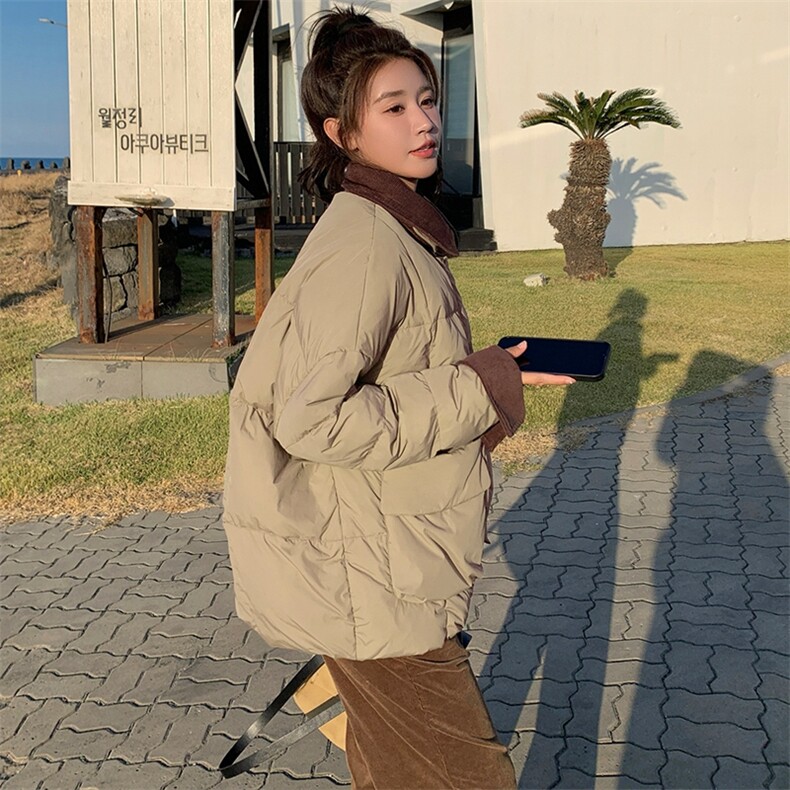 独特超好看树莓粉色短款羽绒服女冬2024年新款高级感美式夹克外套,女装羽绒服,浙宝305