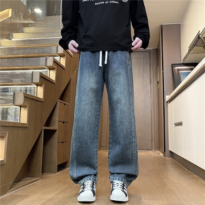 水洗工装牛仔裤男2025新款秋季潮牌直筒宽松阔腿休闲长裤H805-P45图片