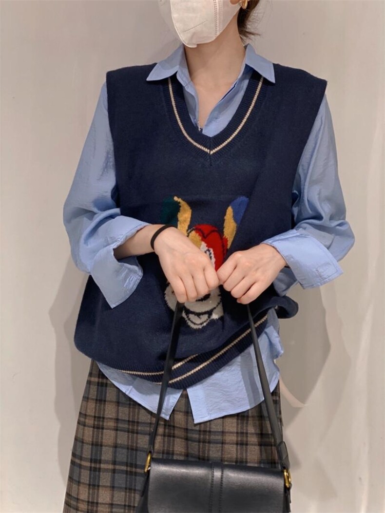 七彩米奇头马甲，女装马甲，驿谷