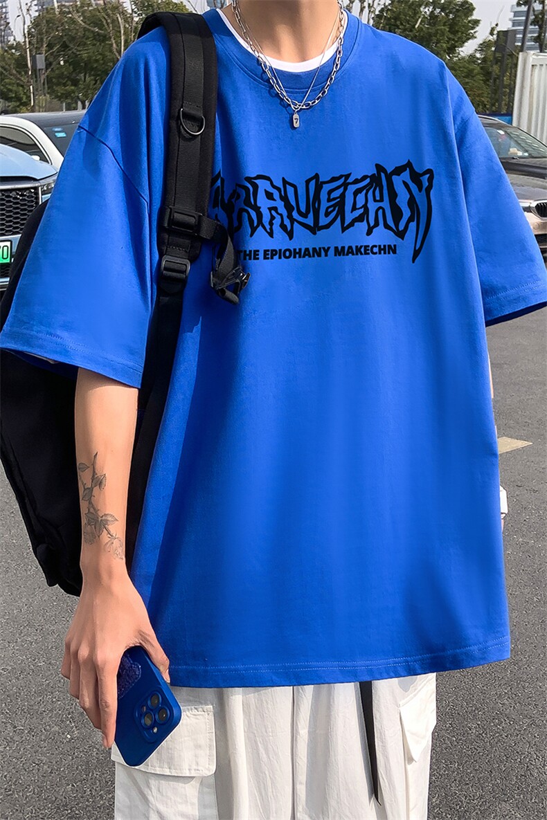 B239-1218-P28港风创意字母印花夏季高克重落肩袖半袖短袖t恤,男装T恤,星座514-2(原B239)